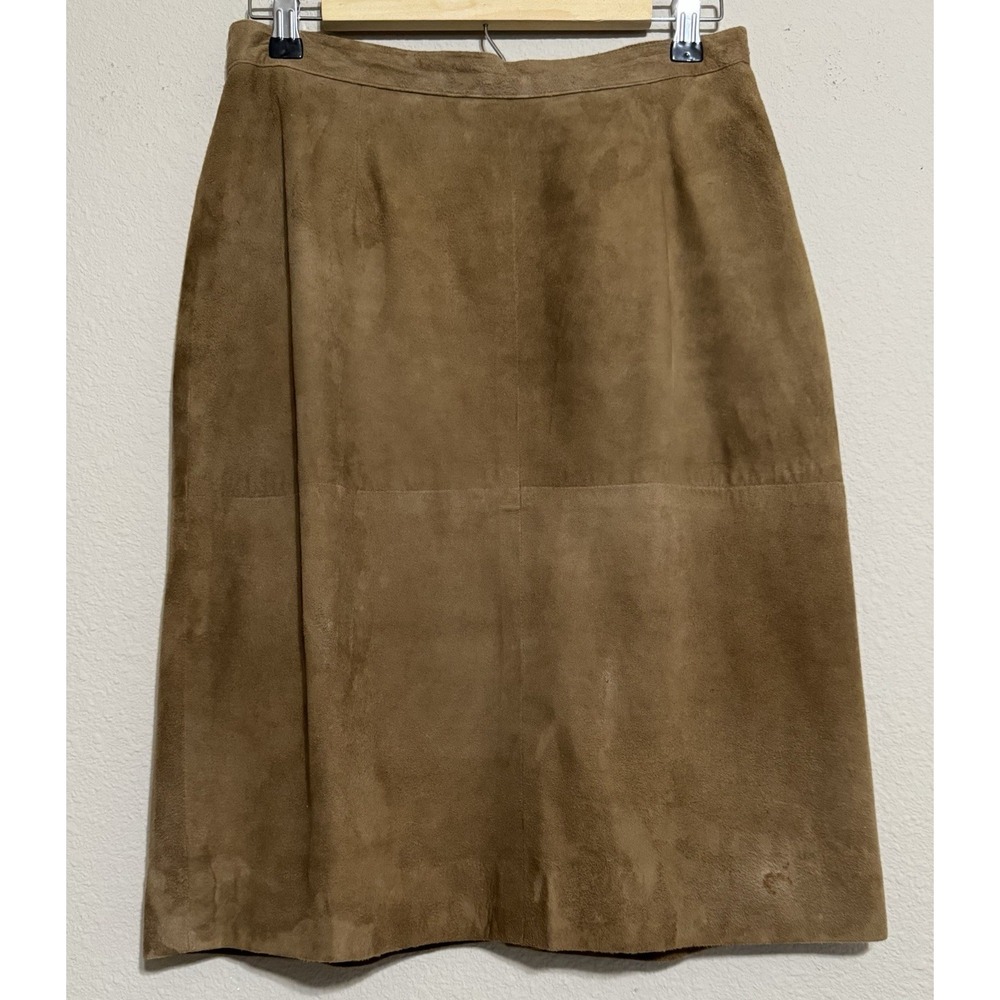 Ralph Lauren Blue Label Women's Leather Suede Brown Skirt Small Cowgirl Western